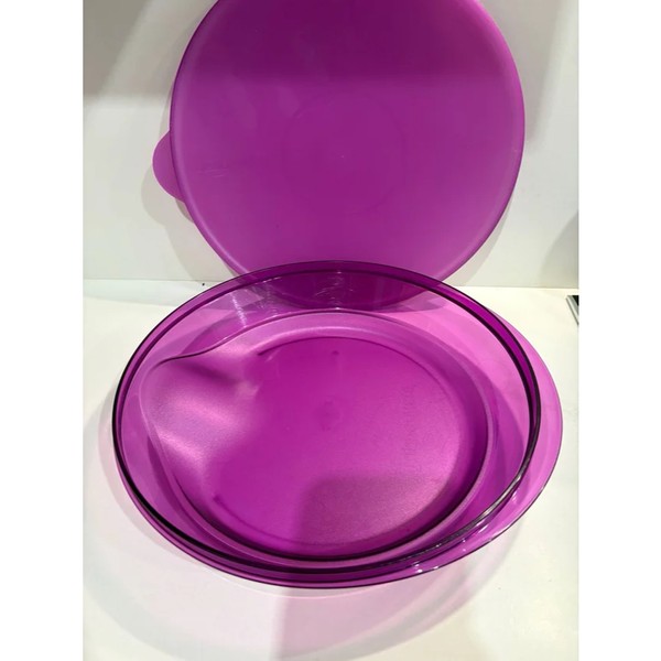 Tupperware Serving Dish 3S Bowl 1.5 Liter Polycarbonate dengan Tutup Warna Ungu untuk Penyajian Makanan