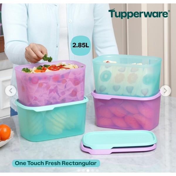 Tupperware One Touch Fresh Rectangular Canister 2,85L Toples Kedap Udara BPA Free untuk Penyimpanan Makanan