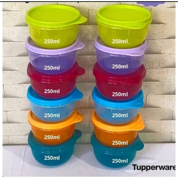 Tupperware Kiddie Bowl SUMMER CUP dengan tutup anti tumpah