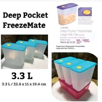 Tupperware 3.3L Freezer Mate Deep Freeze Tall Rectangular Freezermate Container with Dial