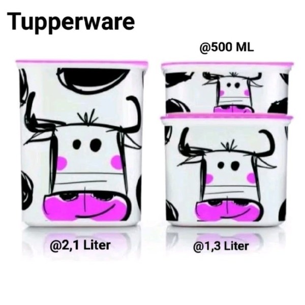 Tupperware Baseline moo Sapi Dengan Tutup Kedap Bahan BPA free aman untuk bahan makanan