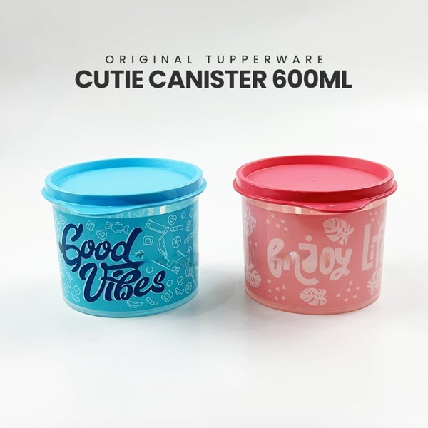 Tupperware Cutie Canister 600ML Original, Wadah Plastik dengan tutup Kedap Bebas BPA