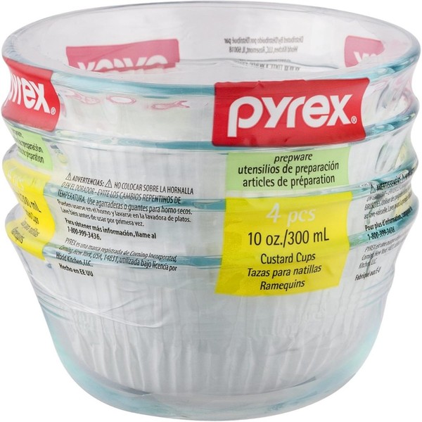 Pyrex Ramekin 300ml Prepware 10-Ounce Dessert Dishes (Set of 4)