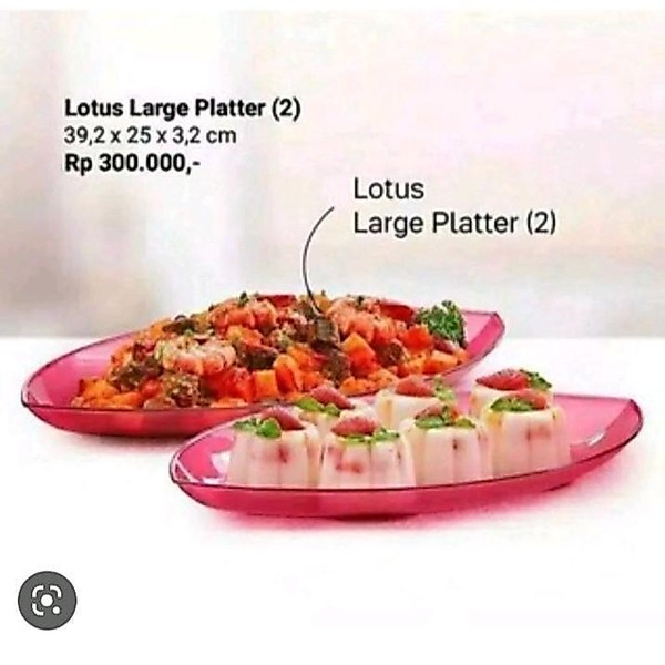 TUPPERWARE Lotus Serving Platter Tray Bahan Kristal Polycarbonat Aman untuk Makanan Cocok untuk Kitchenware