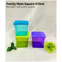 Tupperware Family Mate Square Toples Bahan Polycarbonate Dengan Tutup Kedap Udara Aman untuk bahan makanan