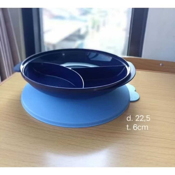 Tupperware Reheatable Divided 3 Section Dish Microwave on the go untuk Makanan Praktis dan Aman