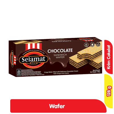 Selamat Wafer Krim Cokelat 128 g