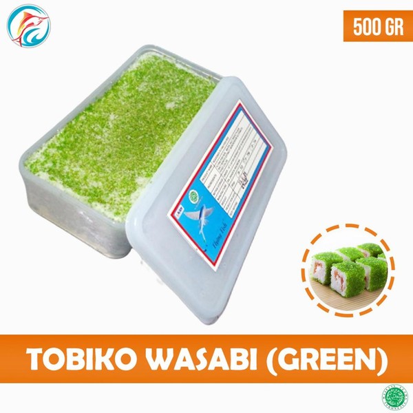 TOBIKO GREEN WASABI 500GR Telur Ikan Terbang Hijau Untuk Sushi Masakan Jepang Halal