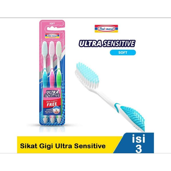 sikat gigi indomaret ultra sensitive isi 3